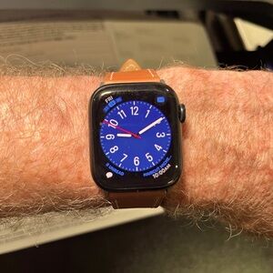 Like new Apple 41mMM black case watch with 4 bands, charger and original box.